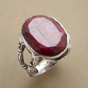 Sundance Sterling Silver Ring Size 7 With Rose Red